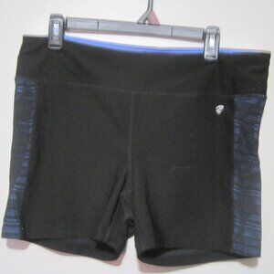 ENERGY ZONE Performance Elastic Shorts Womens XL Black Blue Activewear Speed-Dri